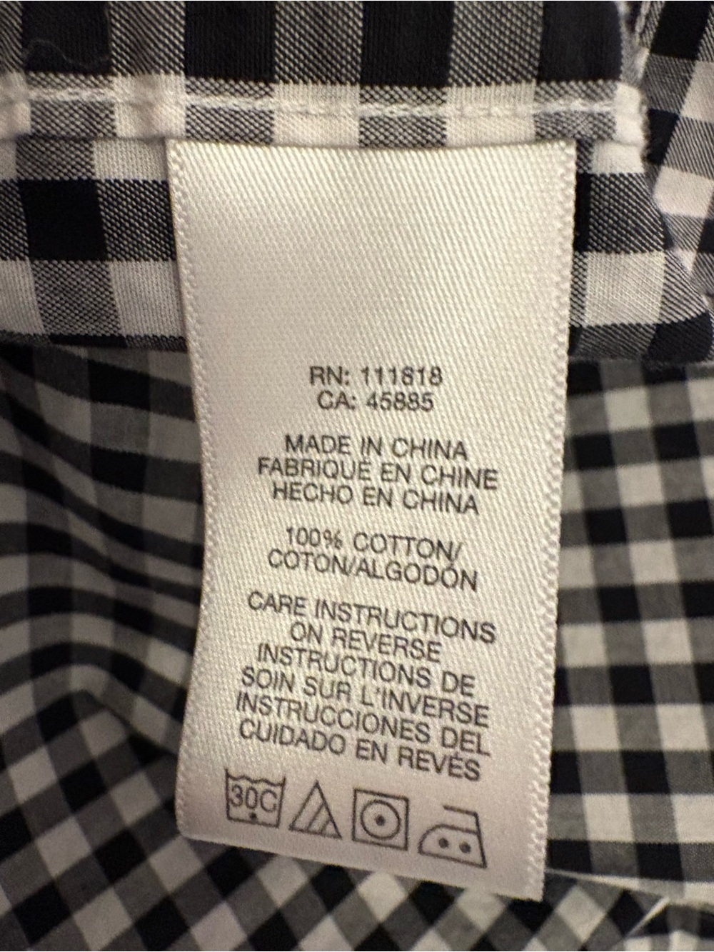 Michael Kors Black and White Gingham Button-Down Shirt - Picture 4 of 11